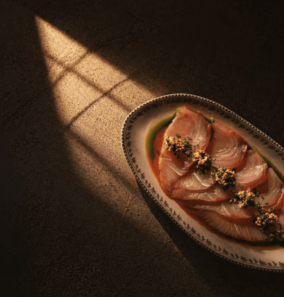 Plated raw dish